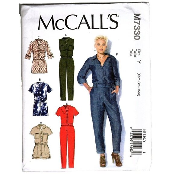 McCall's M7330 Misses XS to M Jumpsuit and Romper Uncut Sewing Pattern - Picture 1 of 5
